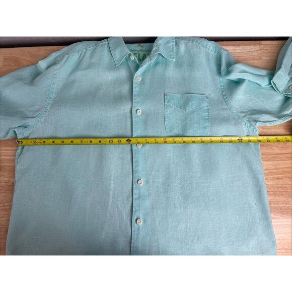 Tommy Bahama Shirt Mens Sz XL Turquoise Aqua Linen Casual Button Up Long Sleeve - Picture 3 of 10